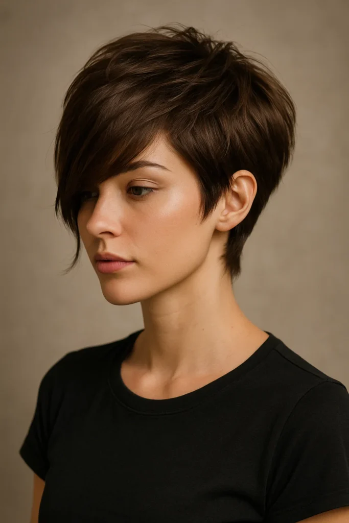 Layered Pixie with Side Bangs