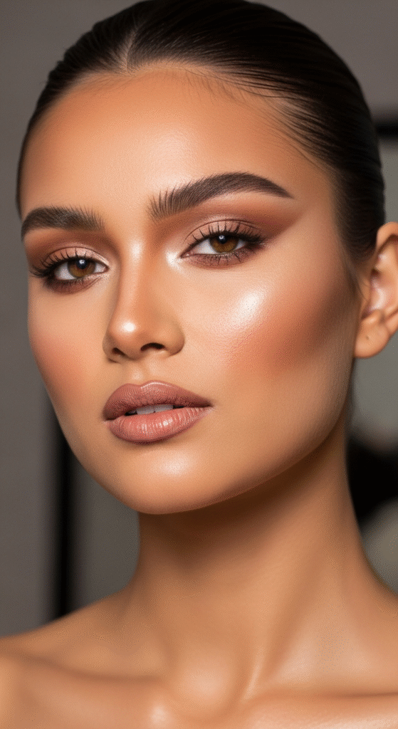 Layered Powder and Cream Techniques - Contouring Makeup for Round Faces