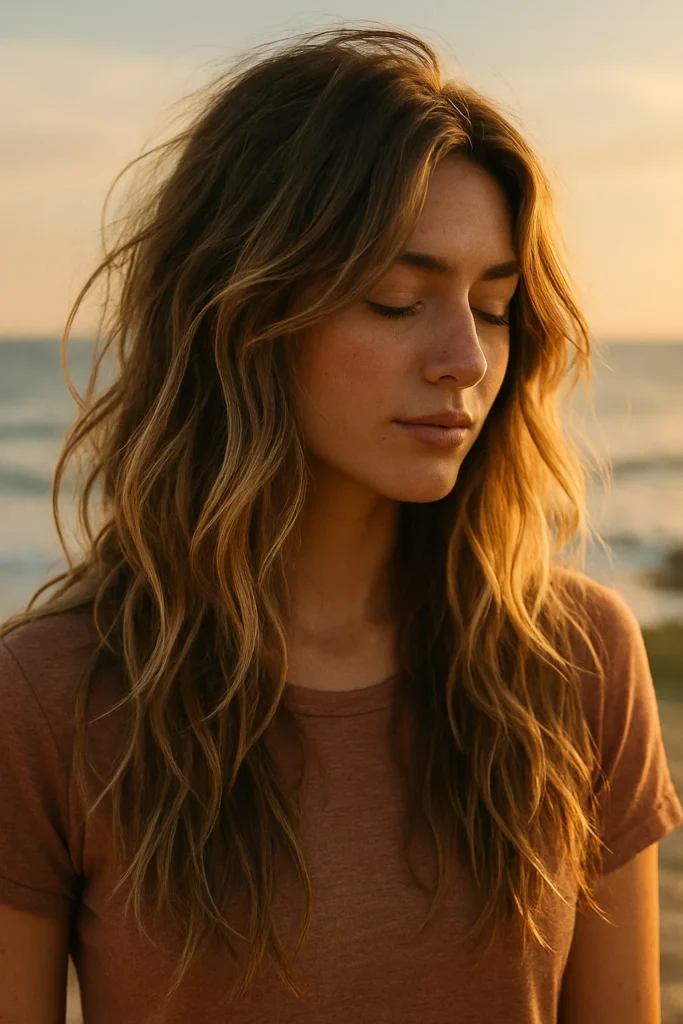 Long Layers with Beach Waves