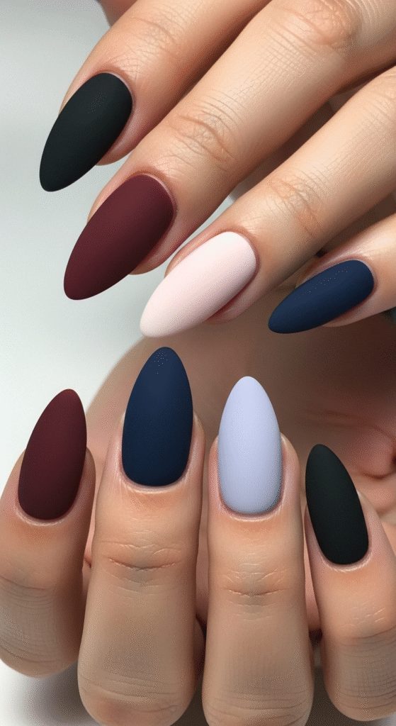 Matte Almond Nails