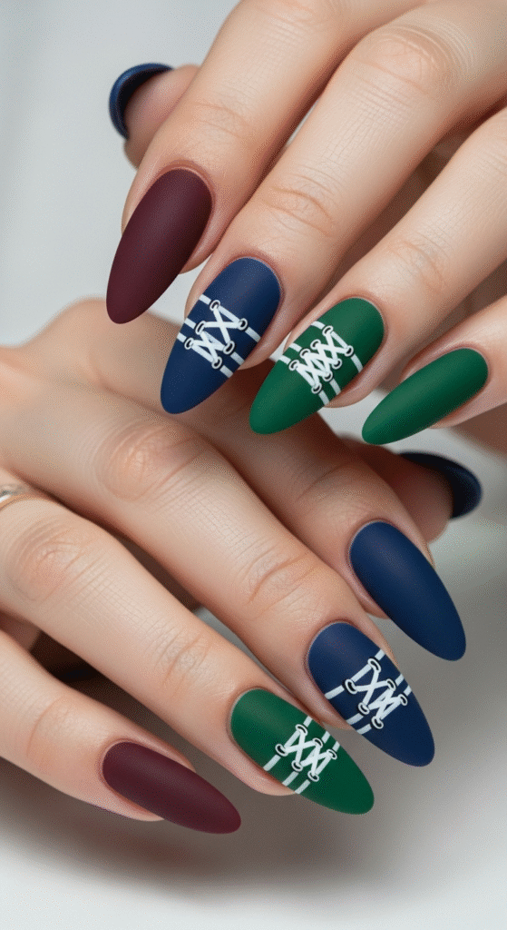 Matte Finish Football Nails