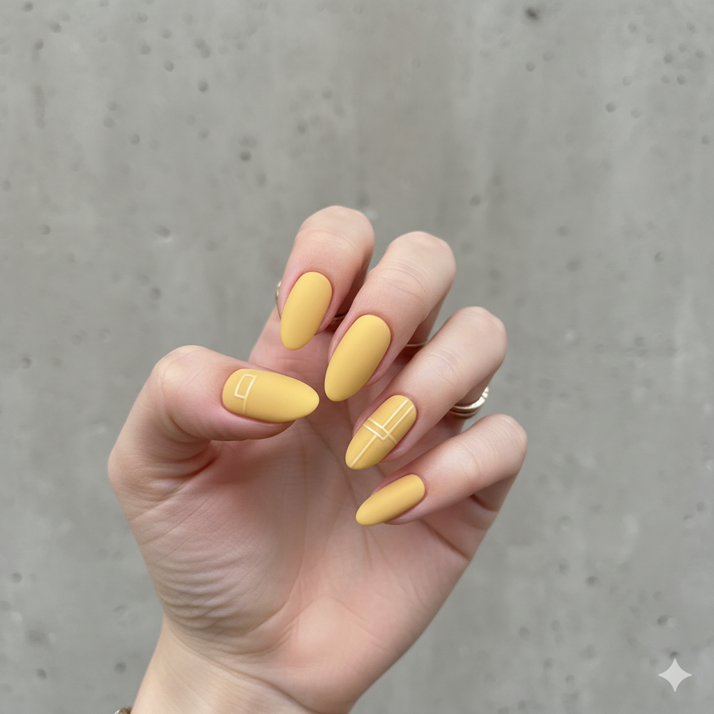 Matte Yellow Nails - Yellow Nail Designs