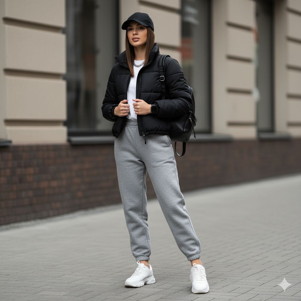 Sporty Puffer with Joggers