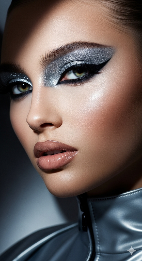 Metallic Silver Drama