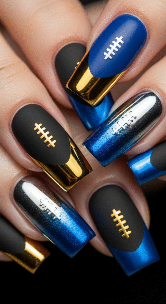 Metallic Touchdown Nails