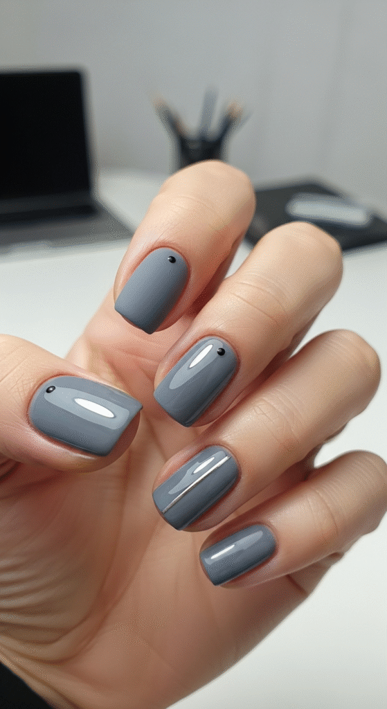 Minimalist Grey Nail Designs