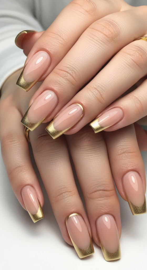 Minimalist Nude with Gold Tips