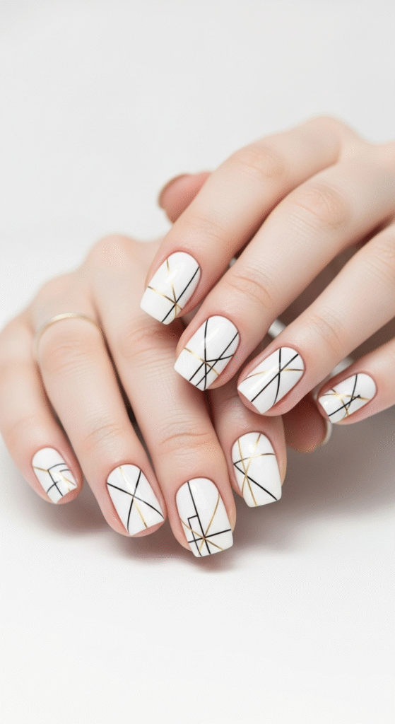 Minimalist White Line Art