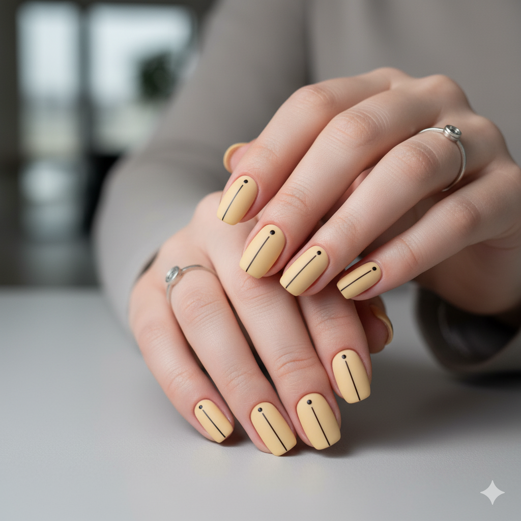 Minimalist Yellow Nails