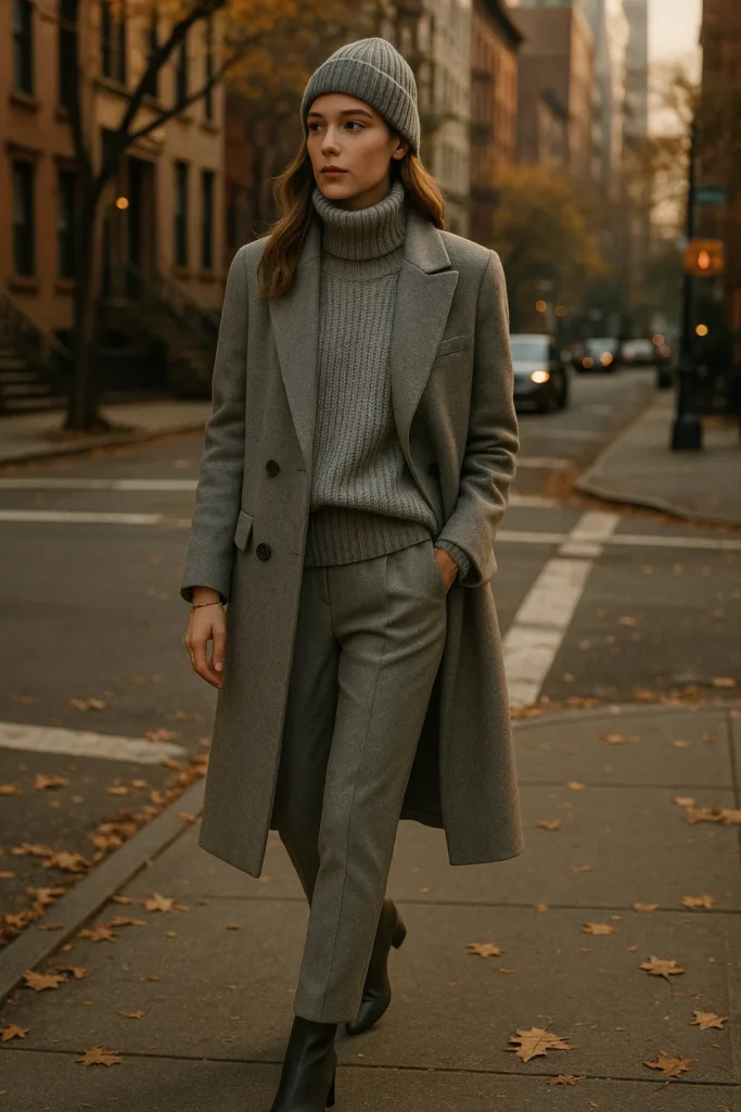 Monochrome Neutral Layers - Fall Outfits Inspired by NYC