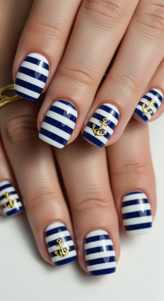 Nautical Stripes and Anchors