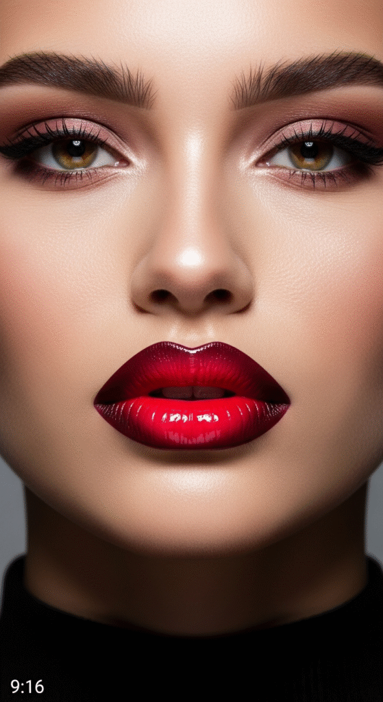 Ombre Red Lips for Artistic Flair