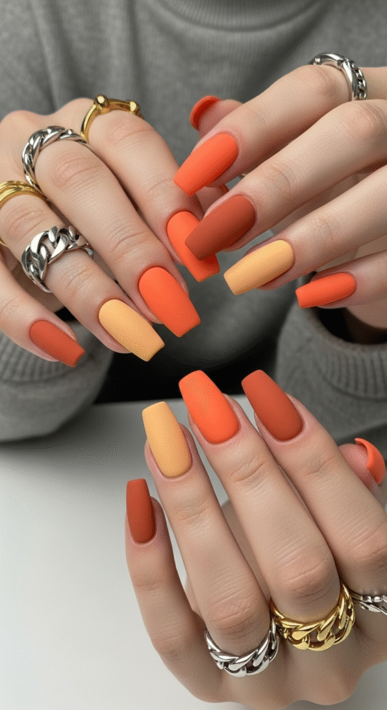Orange French Tips