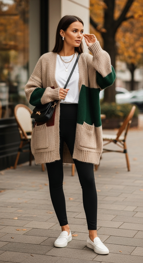 Oversized Cardigan with Leggings