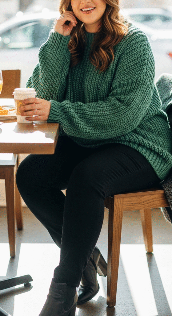 Oversized Sweaters with Skinny Jeans - Curvy Winter Outfits