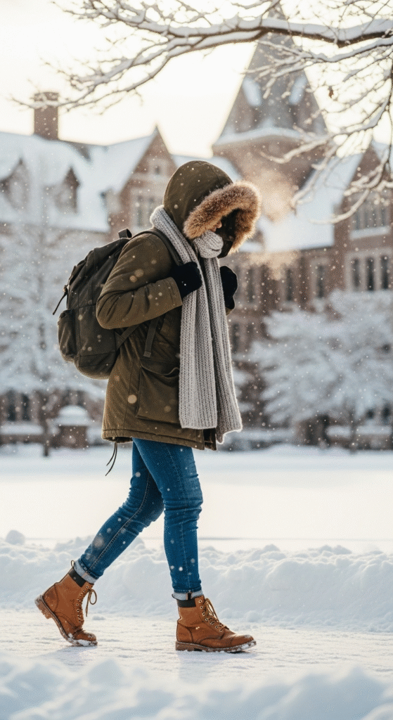 Parkas with Chunky Scarves