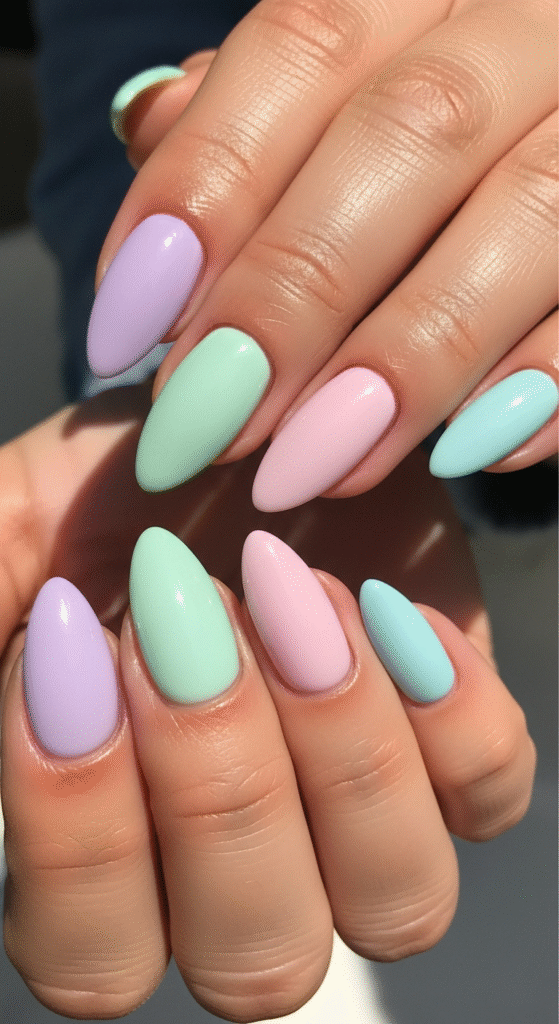 Pastel Almond Nails