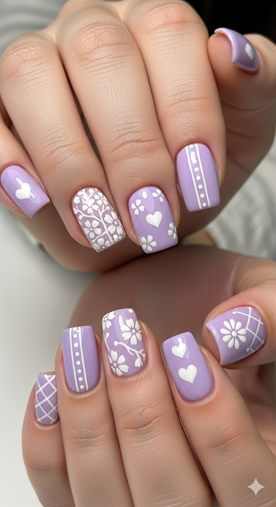 Pastel Purple with White Accents