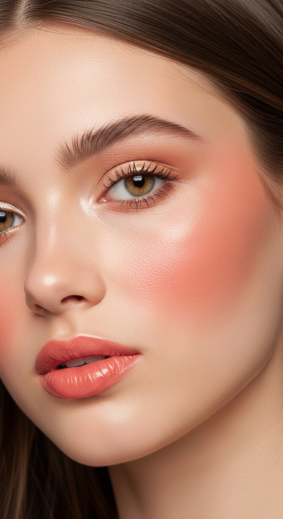 Peachy Coral Freshness - Makeup Looks for Ash Brown Hair