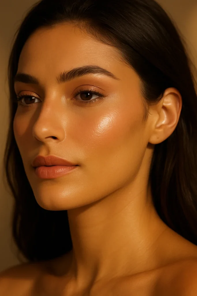 Peachy Highlighter - Makeup Looks for Olive Skin