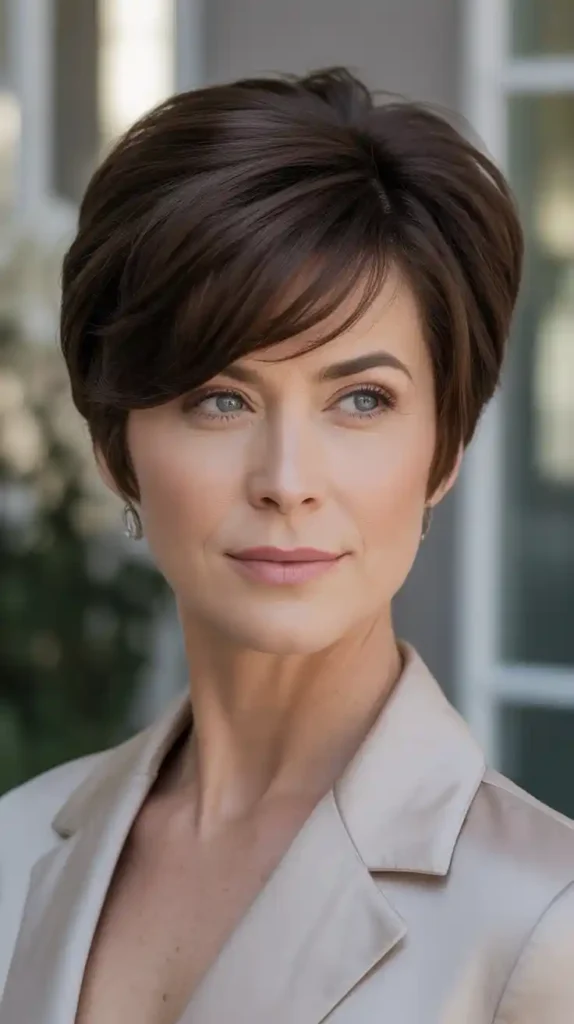 Pixie Cut with Side-Swept Bangs