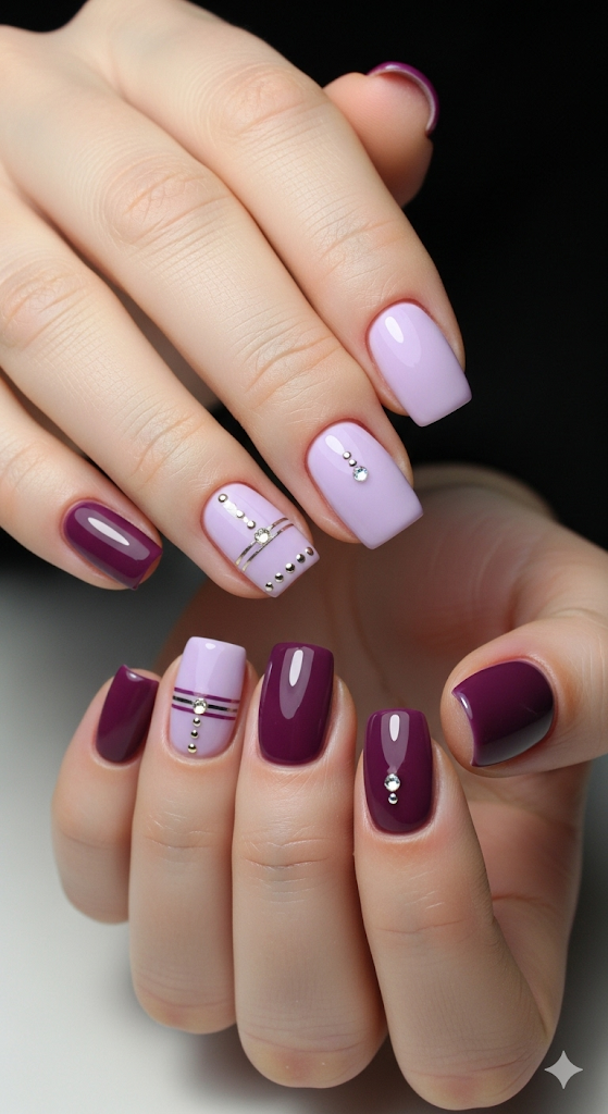 Short Purple Nail Charm