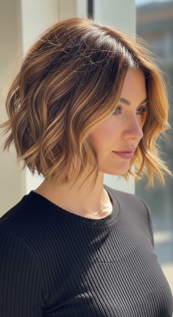 Short Wavy Crop with Highlights