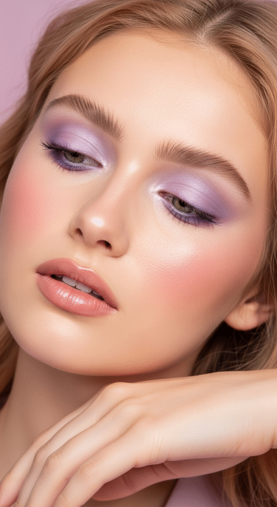Soft Lilac Hues - Makeup Looks for Strawberry Blonde Hair