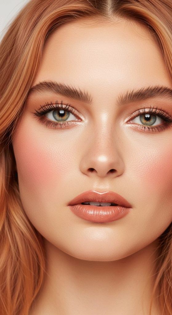 Soft Peach Glow - Makeup Looks for Strawberry Blonde Hair
