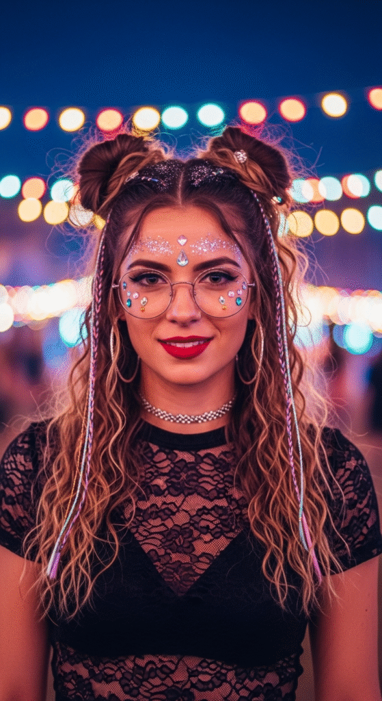 Space Buns with Curls