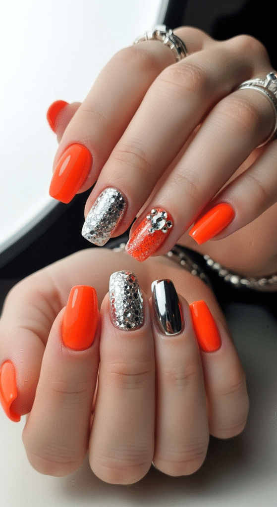 Sparkly Accent Nails