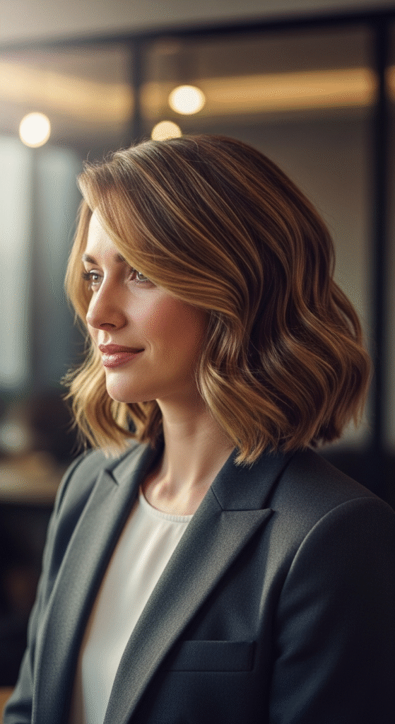 Wavy Bob with Side Part - Short Hairstyles for Thick Wavy Hair