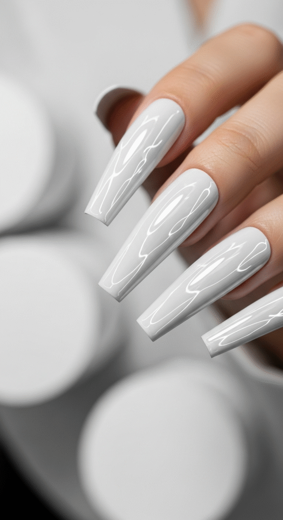 White Chrome Nails