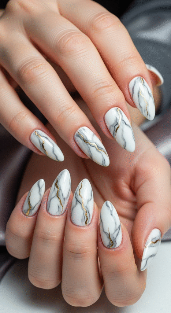 White Marble Nail Art