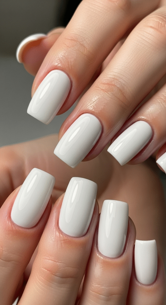 White Square Nails