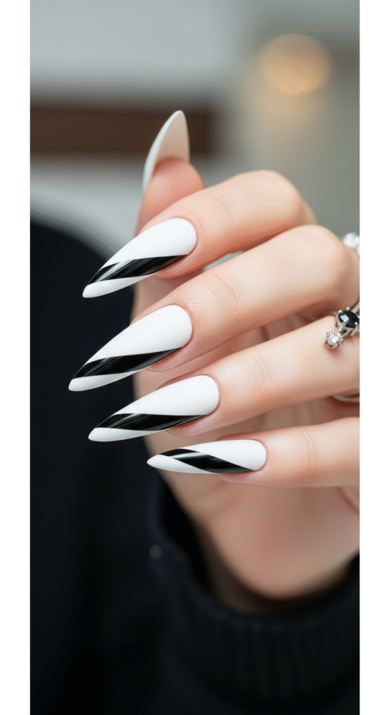 White Stiletto Nails