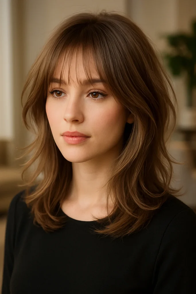 Wispy Bangs with Medium Layers