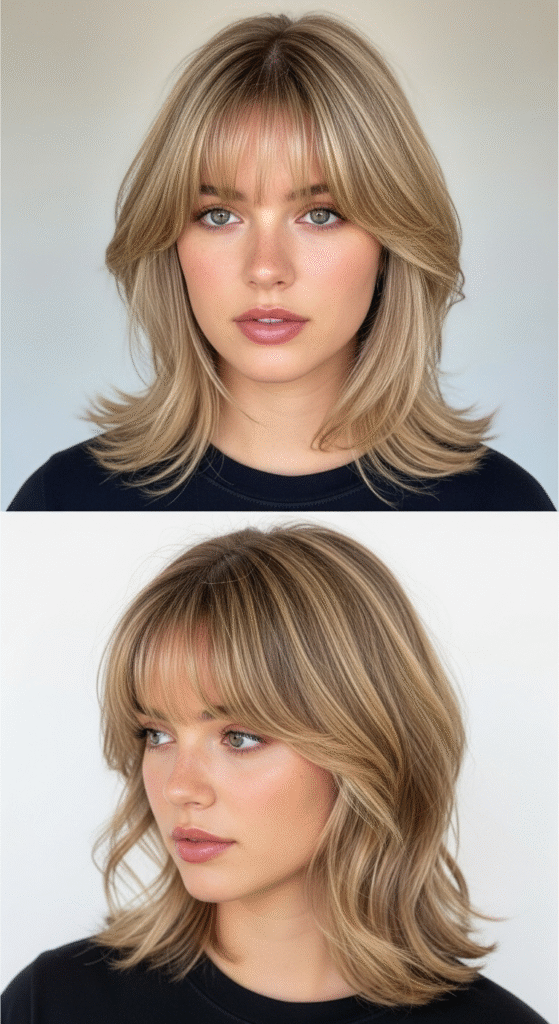 Wispy Curtain Bangs for a Modern Touch