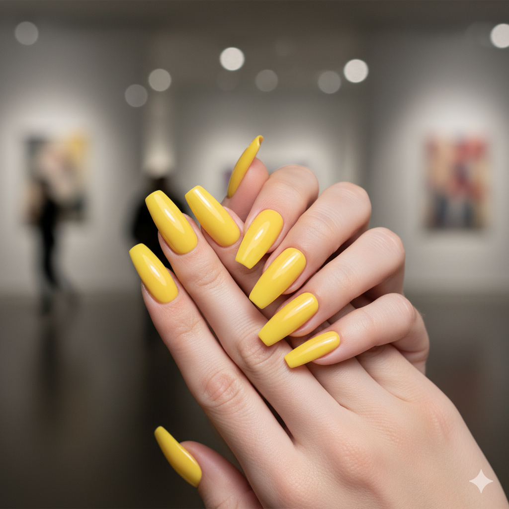 Yellow Coffin Nails