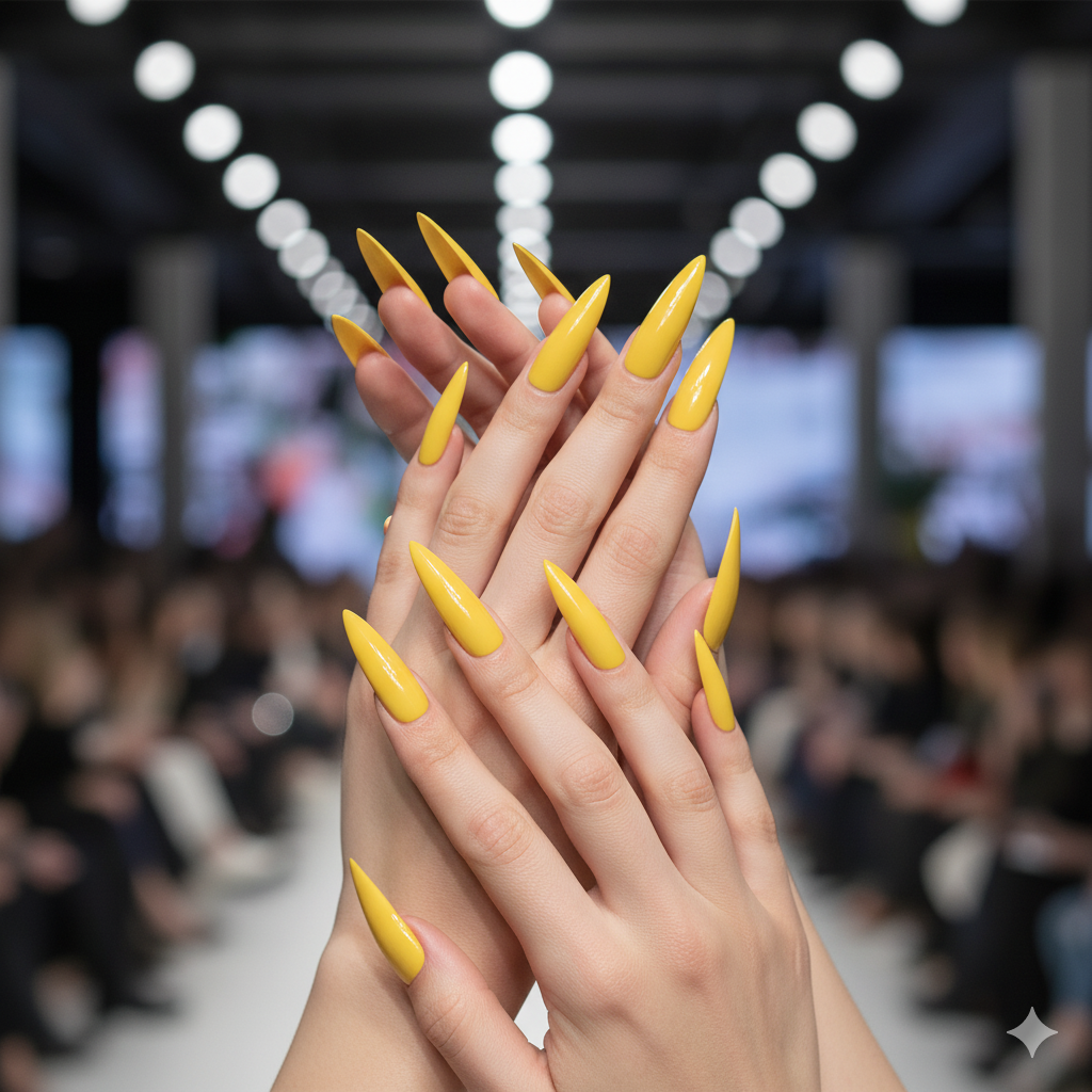 Yellow Stiletto Nails