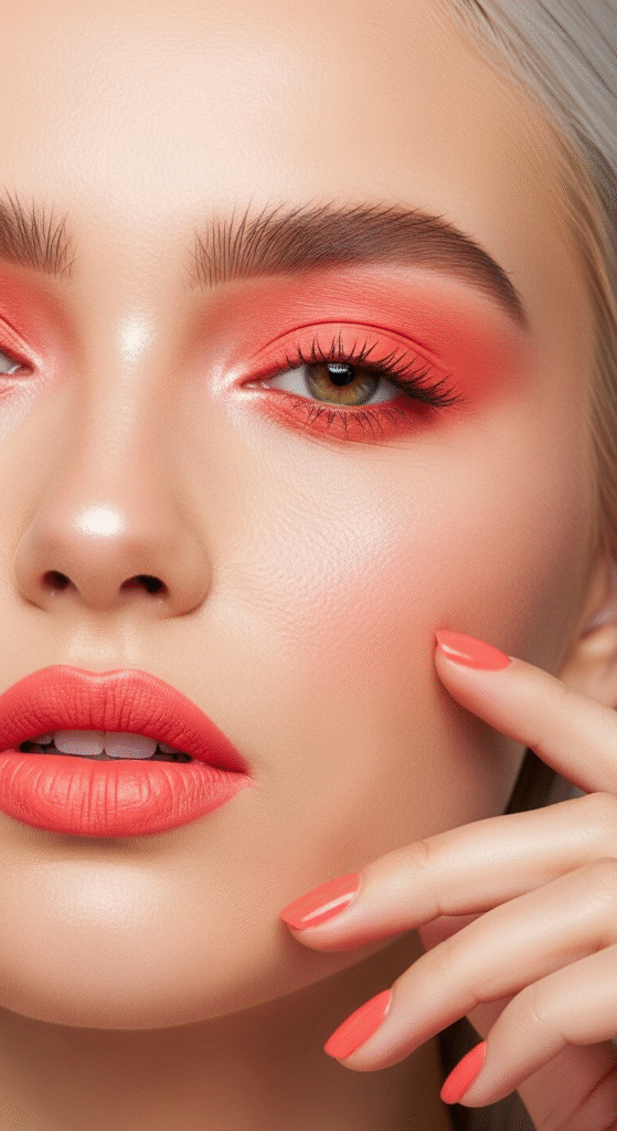 Coral Pop Makeup
