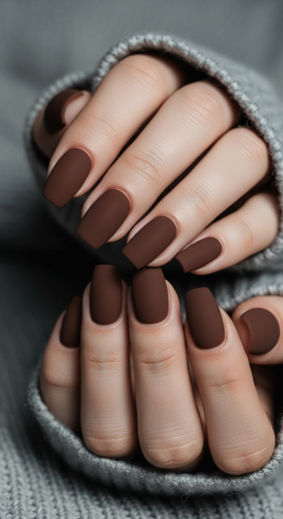 Matte Brown Nails - Brown Nail Designs