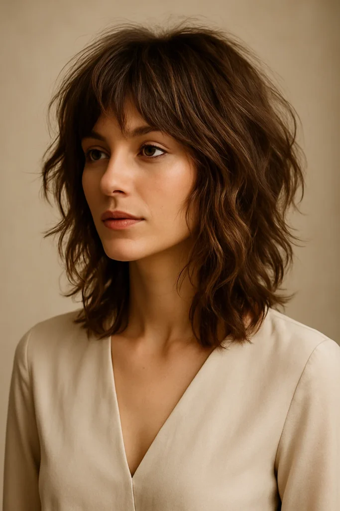 Shoulder-Length Shag for Effortless Volume