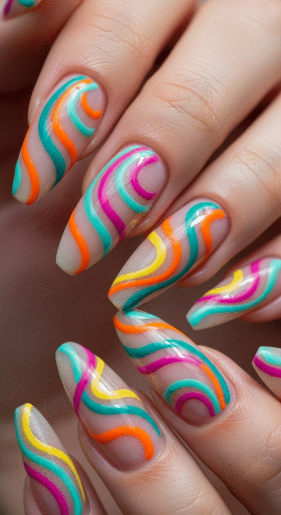 Abstract Swirl Line Art