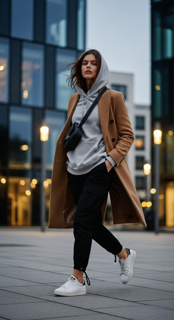 Cargo Joggers with Longline Coat