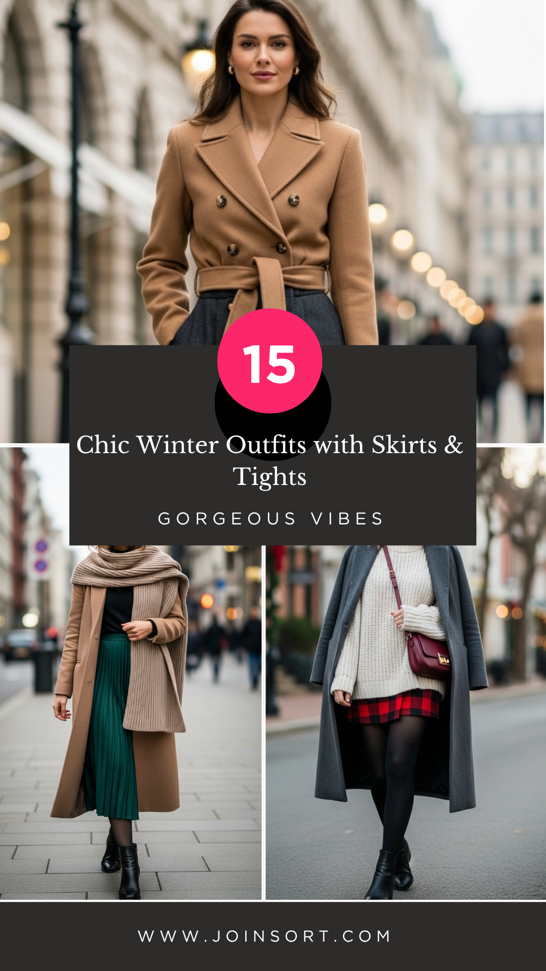 Chic Winter Outfits with Skirts & Tights: 15 Gorgeous Vibes