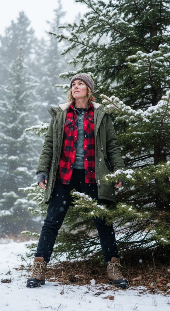 Flannel Shirt under Puffer or Parka