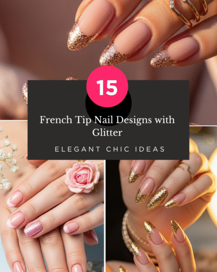 French Tip Nail Designs with Glitter: 15 Elegant Chic Ideas