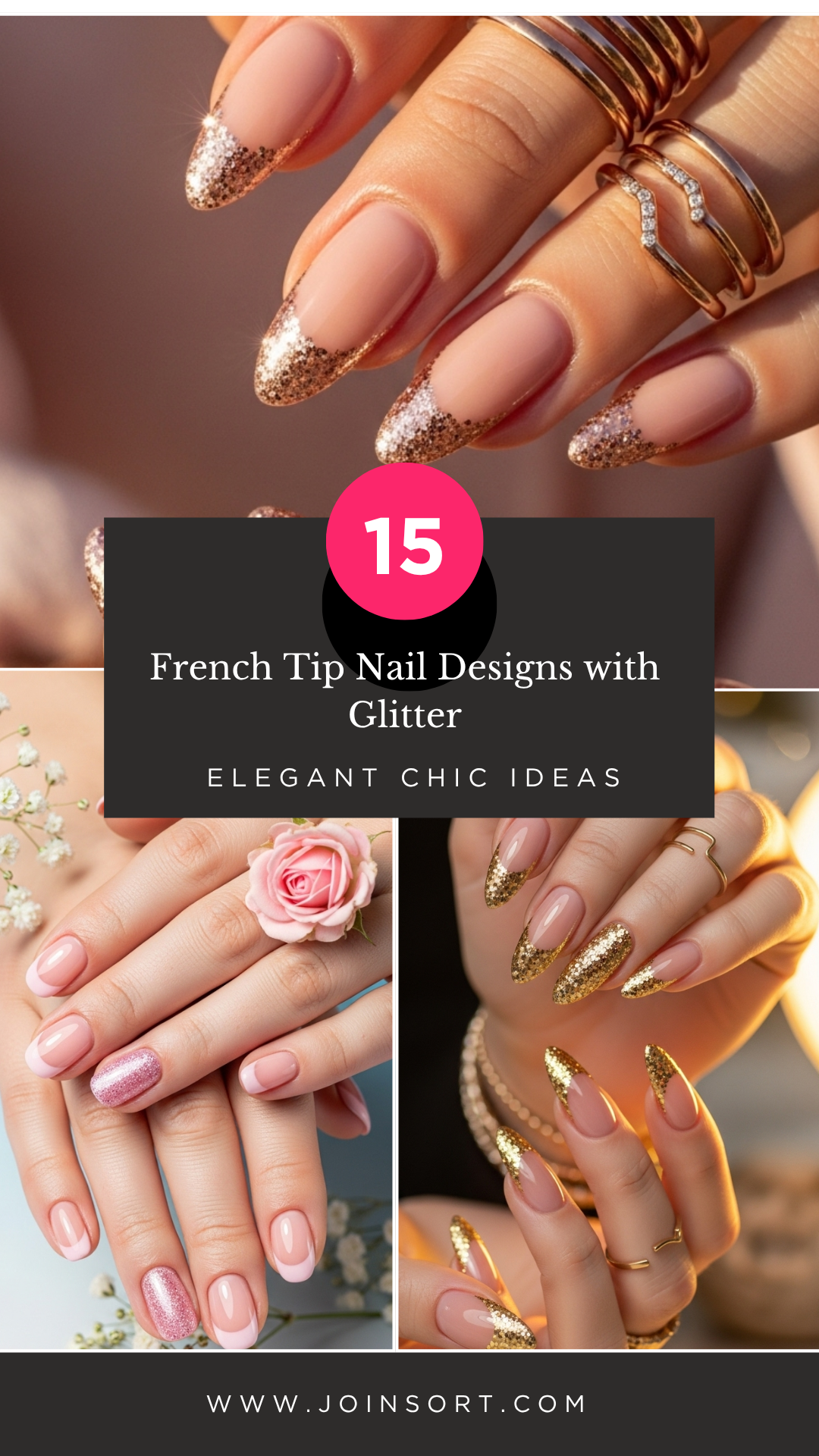 French Tip Nail Designs with Glitter: 15 Elegant Chic Ideas