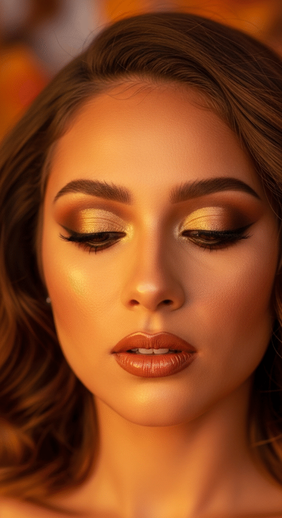 Golden Brown Blend with Caramel Nude Lips